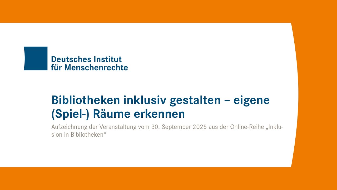 Online-Reihe Inklusion in Bibliotheken: 