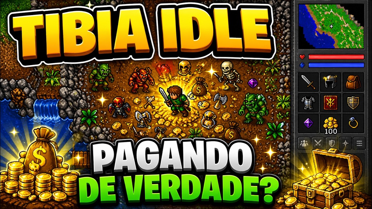 NOVO TIBIA IDLE PAGANDO DE VERDADE! 💰 VALE A PENA JOGAR?