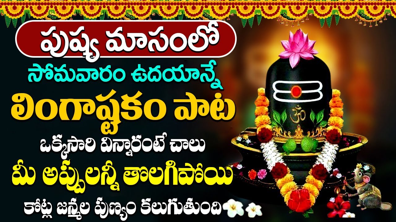 సోమవారం రోజున ఉదయాన్నే శివ లింగాష్టకం వింటే కోటి జన్మల పుణ్యం | Lingashtakam Telugu