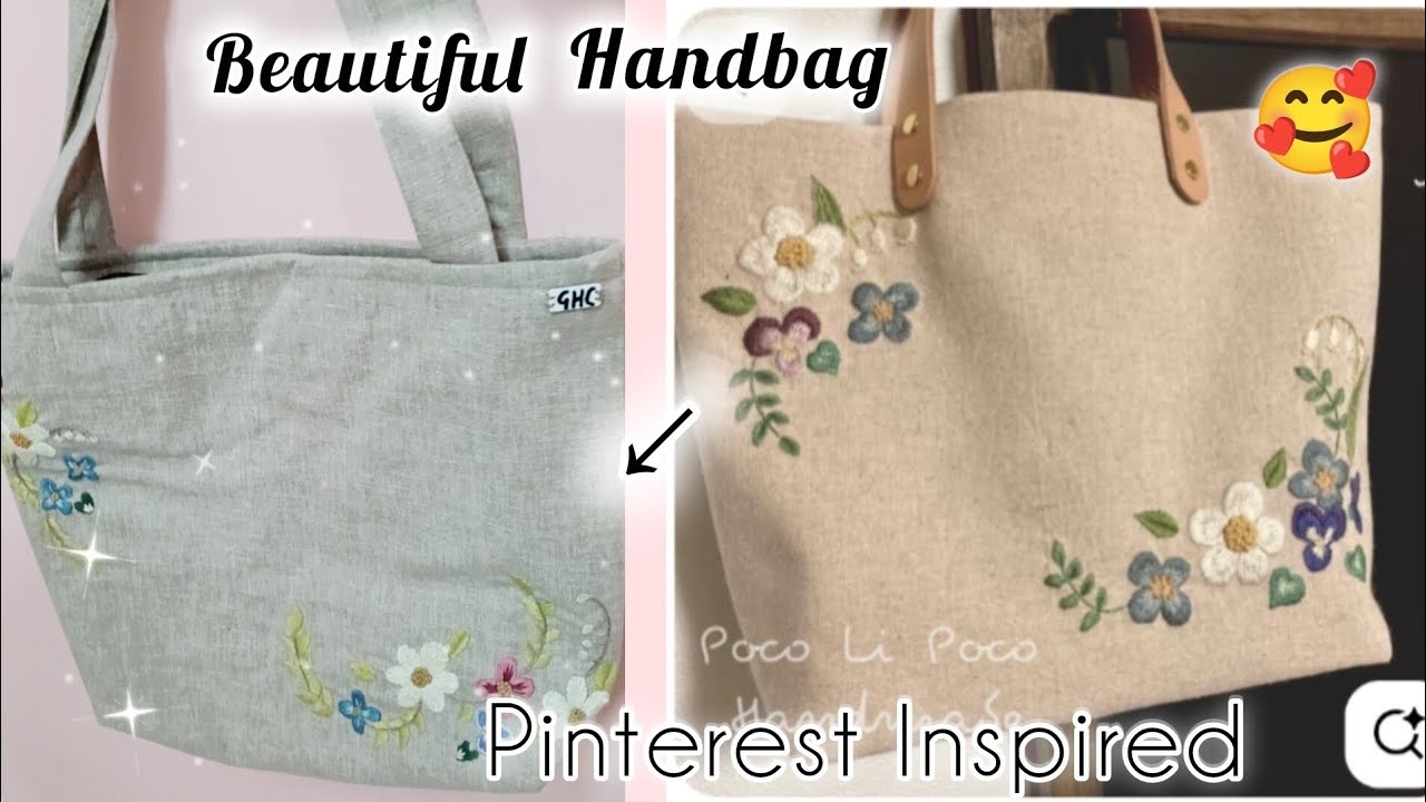 Recreate this beautiful bag from pinterest| big sized zipper Tote bag| golden heart creation