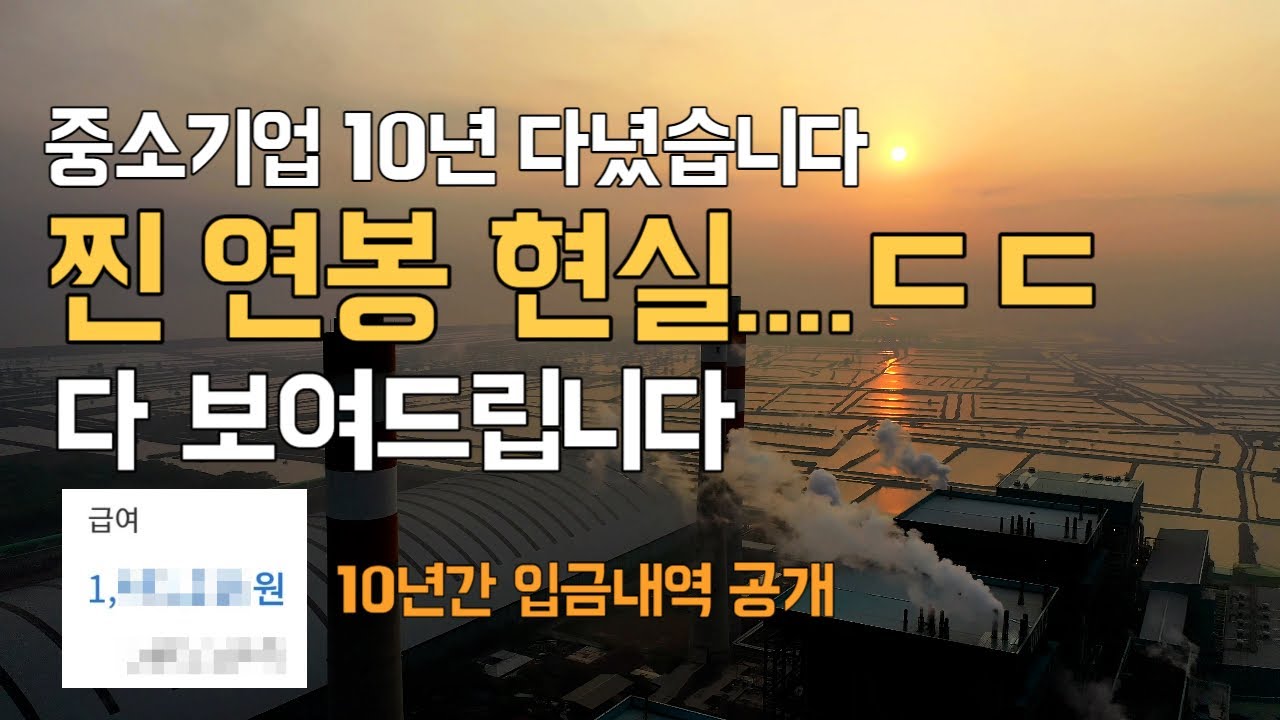 중소기업에서 10년 동안 받은 월급 공개 이것은 찐 현실...