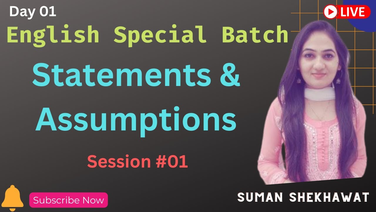 Statement & Assumption  | Session 01 | Critical & Logical Reasoning| by Suman Shekhawat