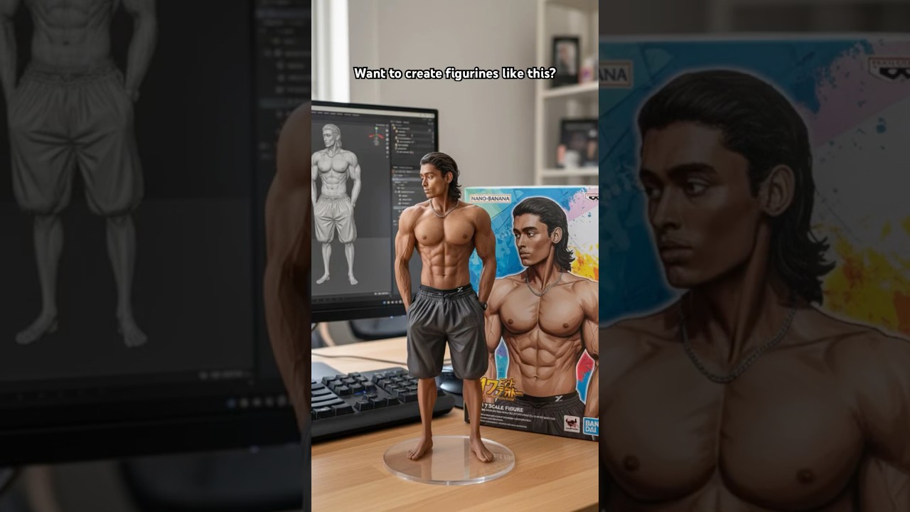 Make a Figurine using Ai #bodybuilding #shorts