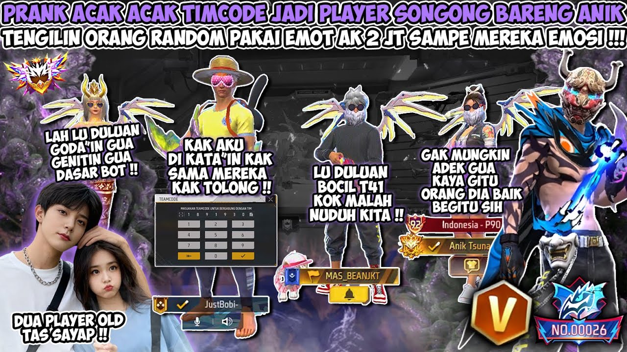 PRANK ACAK ACAK TIMCODE JADI PLAYER SONGONG BARENG ANIK😱TENGILIN ORANG SAMPAI MEREKA EMOSI BANGET!!😭