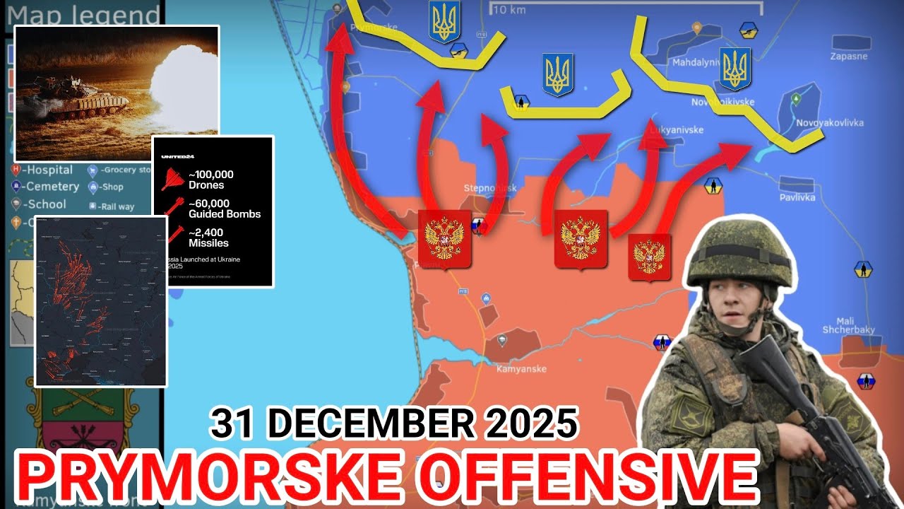 Last 2025 Update: Russian Offensive Hits Prymorske & Zaporizhzhia [31 December 2025]