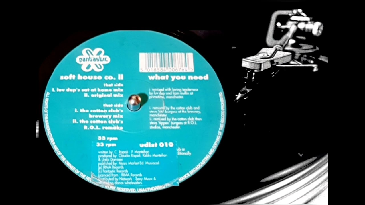 Soft House Co. II –What You Need (The Cotton Club's Brewery Mix) 1994