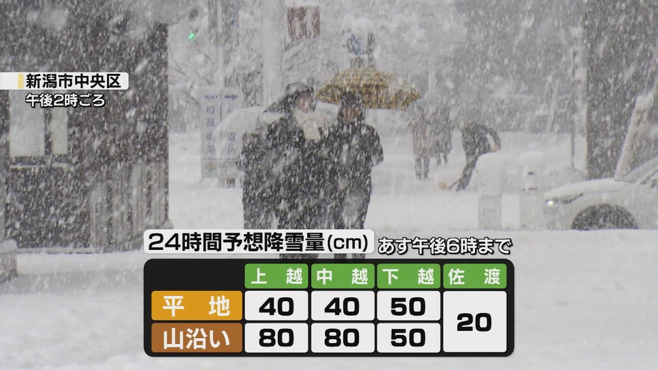 ≪新潟≫25日にかけ平地でも大雪  高速道・国道は一部通行止めへ