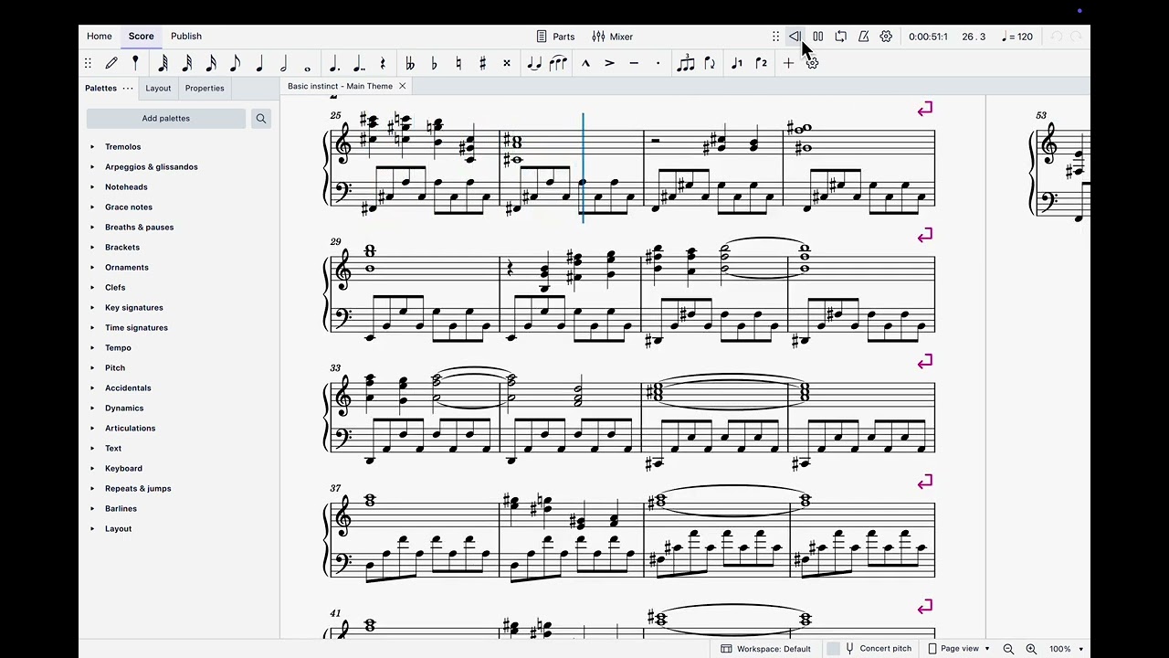 Basic Instinct（main theme）transcription
