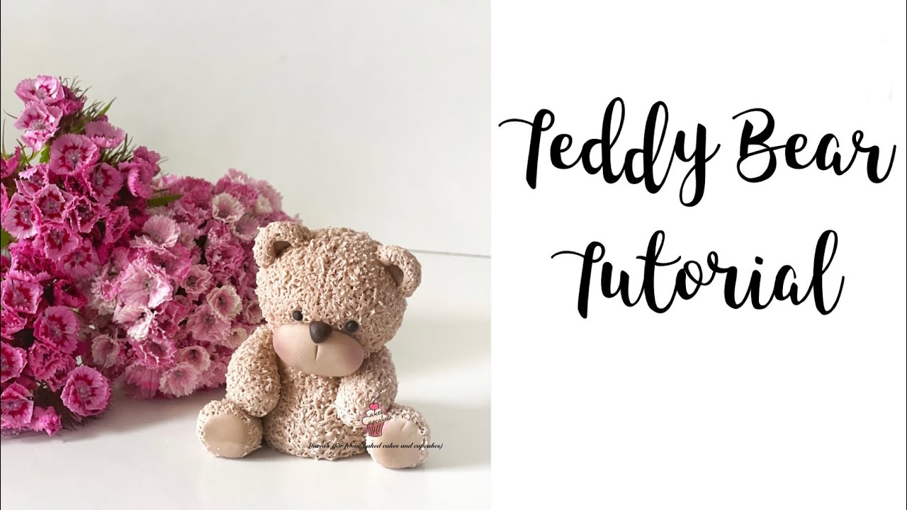 How to make a cute fondant Teddy Bear tutorial | Furry/fuzzy fondant Teddy bear tutorial