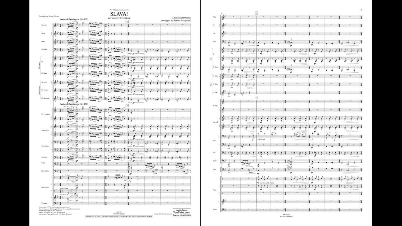 Slava! by Leonard Bernstein/arranged by Robert Longfield