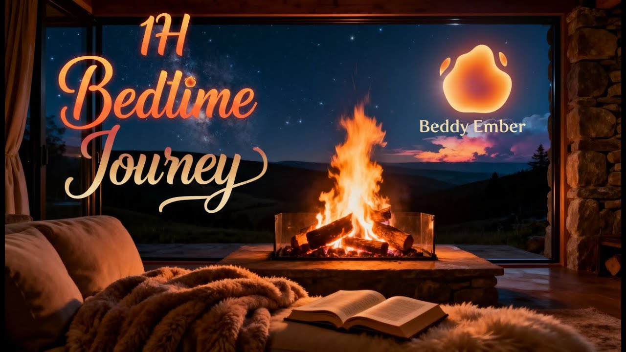 1 Hour Bedtime Journey for Deep Sleep | A Cozy Fireplace Meditation | Beddy Ember