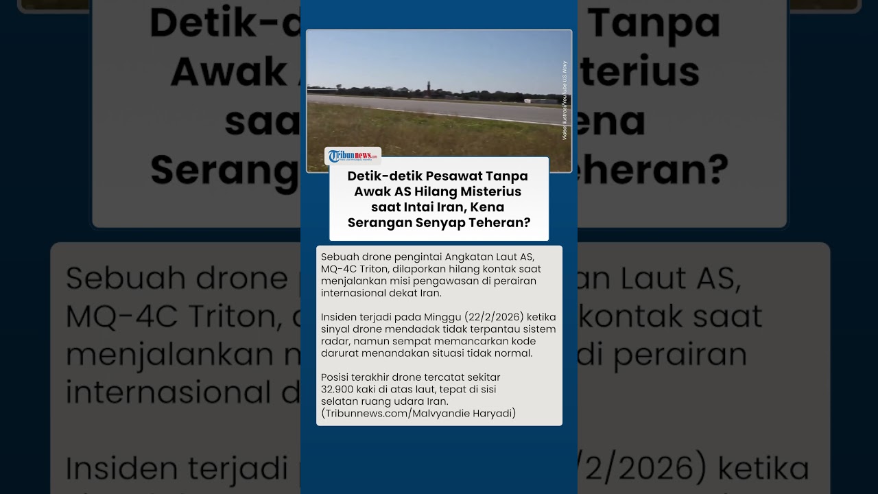 Detik-detik Pesawat Tanpa Awak AS Hilang Misterius saat Intai Iran, Kena Serangan Senyap Teheran?