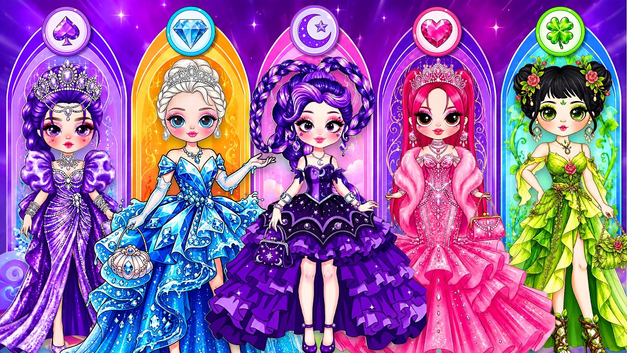 Huntrix & Lily Lovebraids Elements Fashion Glow Up! | Best DIY Fashion Paper Dolls