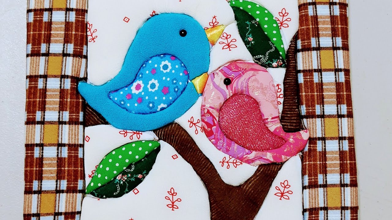 Cuadro Pajaritos. Patchwork sin aguja