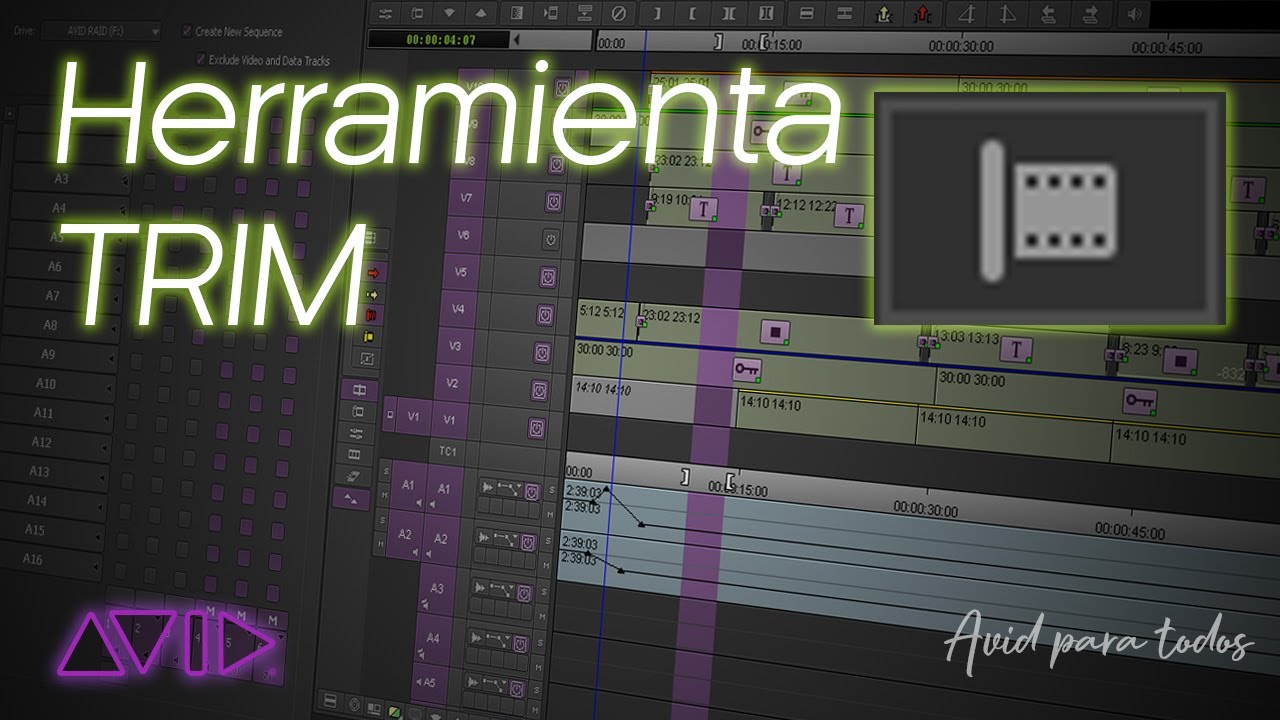 Herramienta Trim en Avid Media Composer
