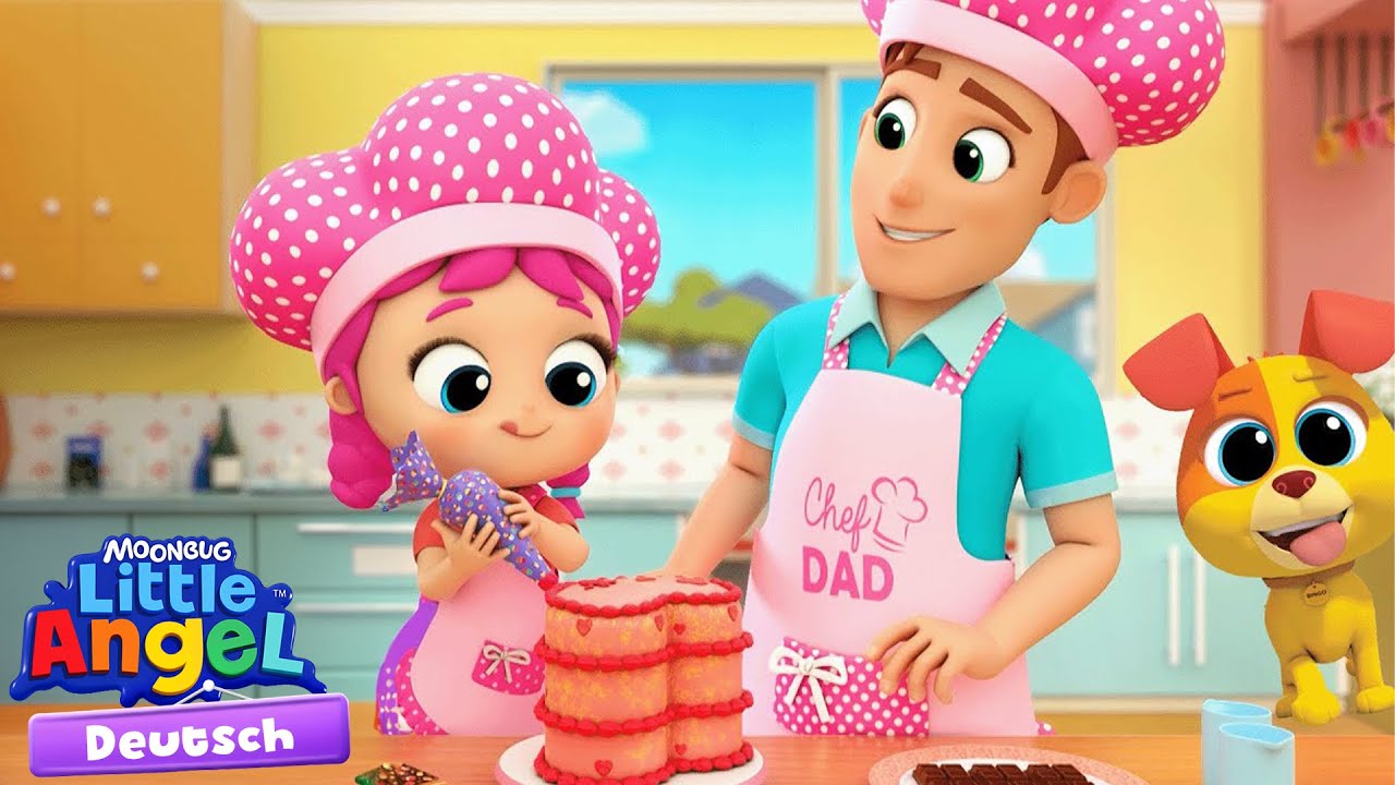 Kuchen backen 🍰 Kinderlieder mit Klein Joni | Little Angel Deutsch