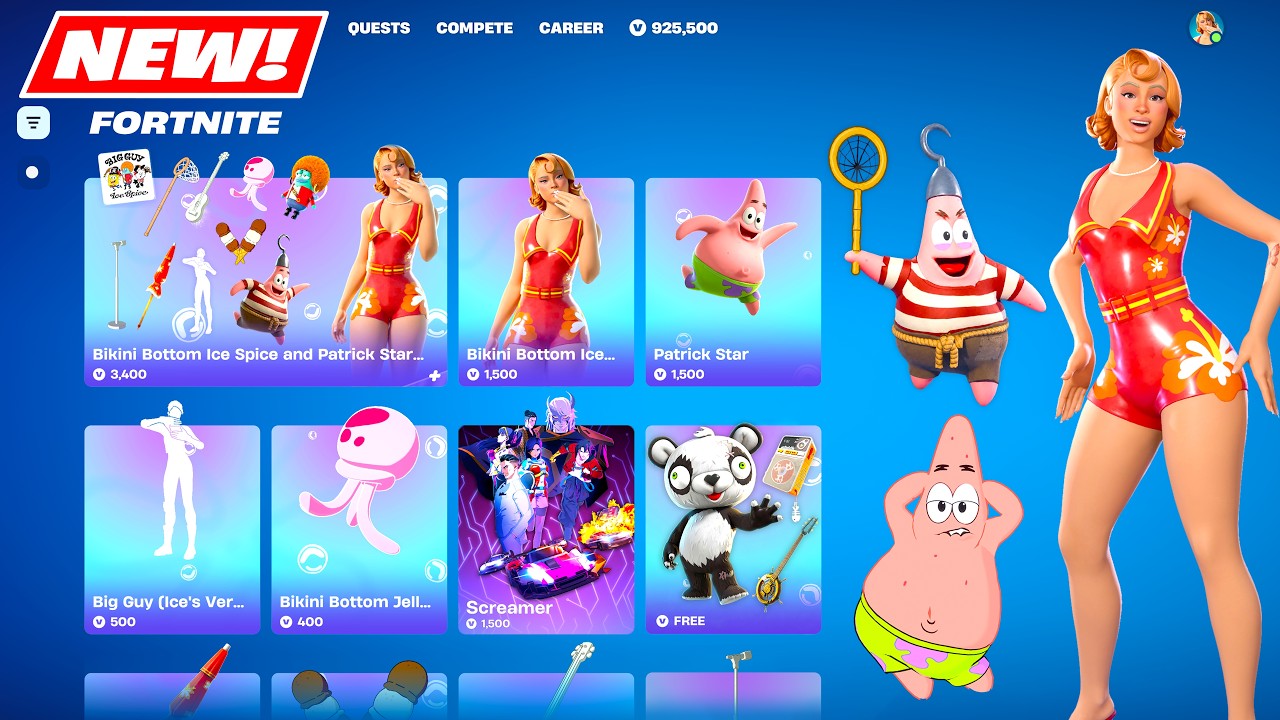 NEW ITEM SHOP Fortnite (Ice Spice & Patrick Star Bundle, Gaming Legends Collab, FREE Rewards)