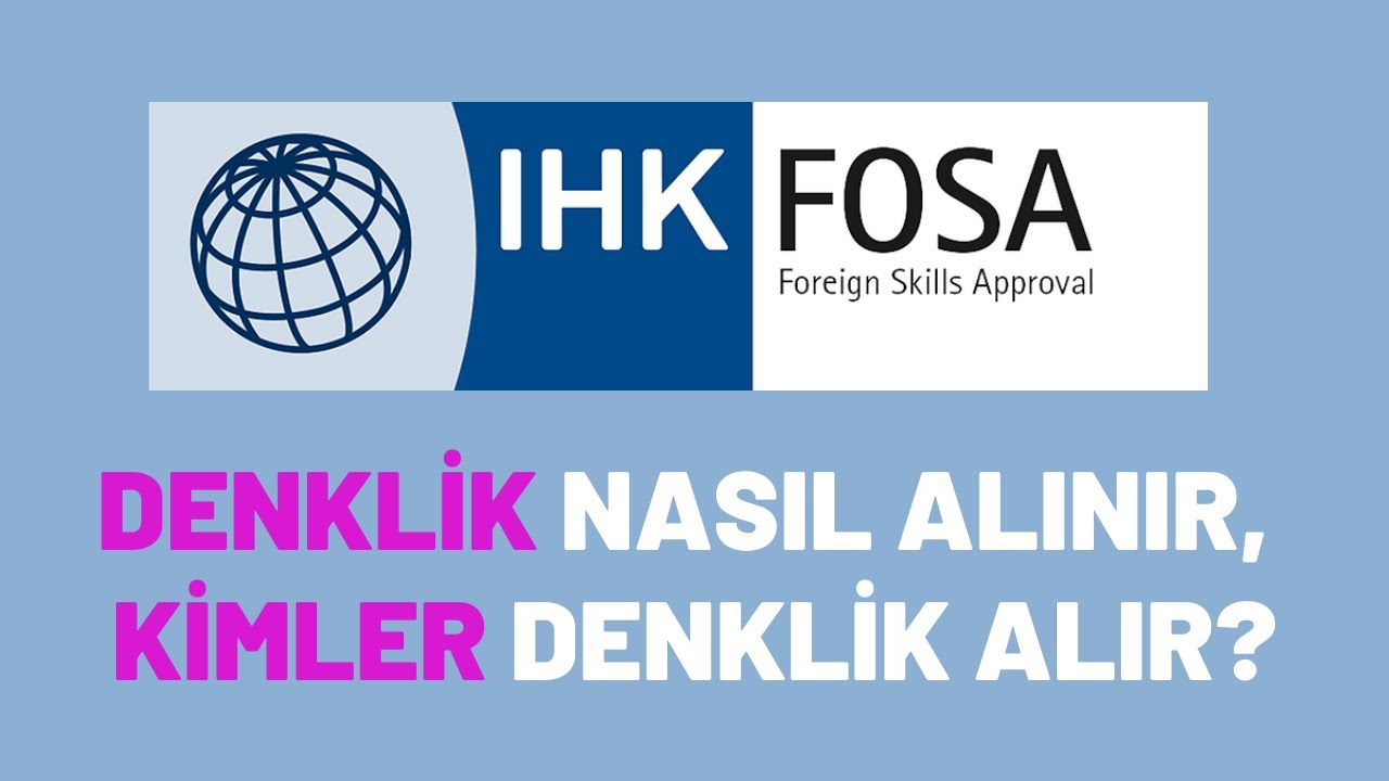 IHK FOSA da denklik : Kalfa, usta, teknisyen, tekniker vb. meslekler için tavsiyeler