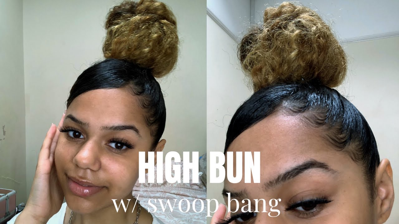 HIGH BUN W/ SWOOP BANG | Tawana
