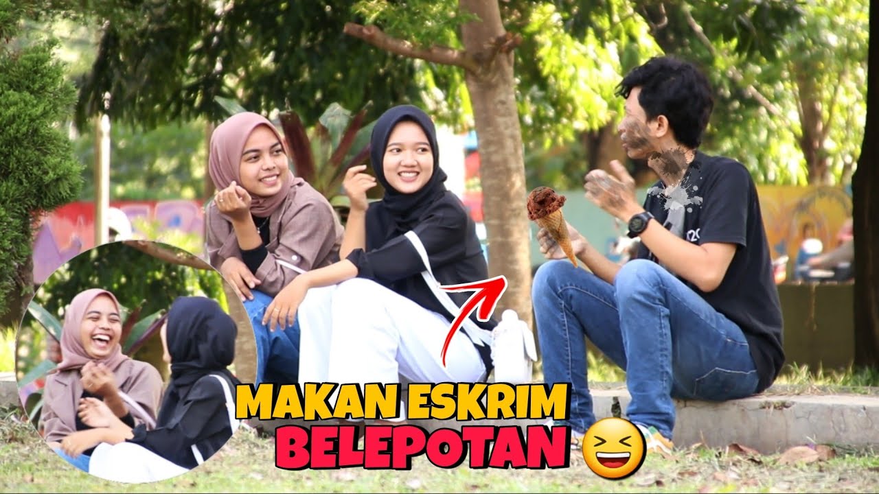 MAKAN ESKRIM BELEPOTAN SAMPING CEWEK (Part3)
