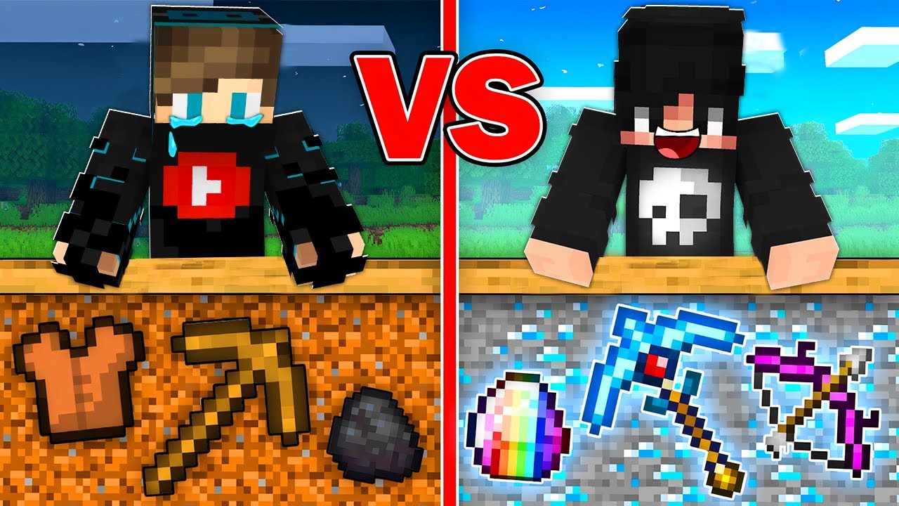 ماين كرافت حـرب نفق حظ الدايموند ضد الديرت ولكن الحظ اسطوري !!؟