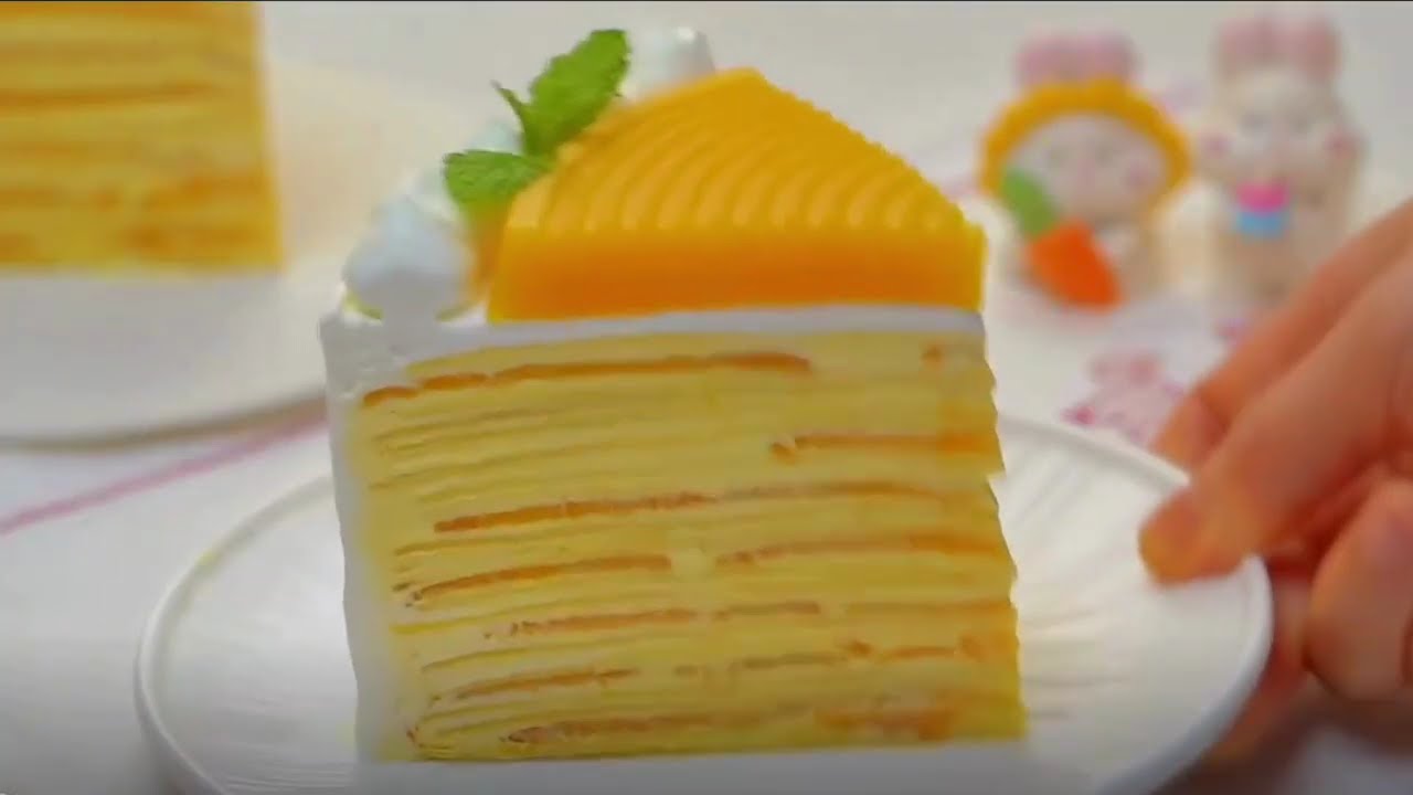 NO Oven Mango Mille Crepe Cake Recipe - So Soft & Fruity! | Easier than you think | Crepe Cake