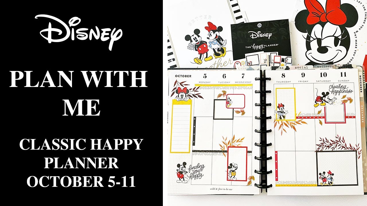 DISNEY PLAN WITH ME: Mickey & Minnie Fall Vibes | Classic Happy Planner | Week of October 5, 2020