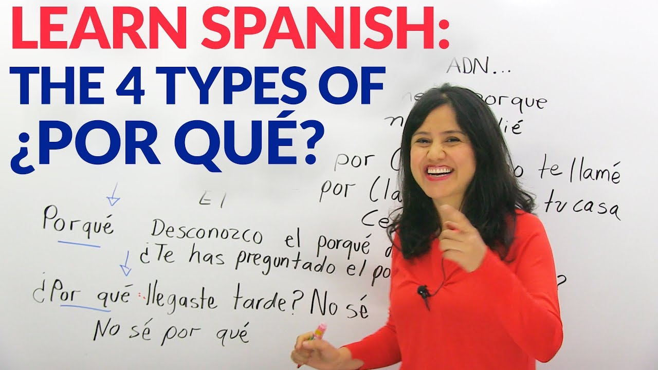 Learn the difference between por que, por qué, porqué, and porque in Spanish
