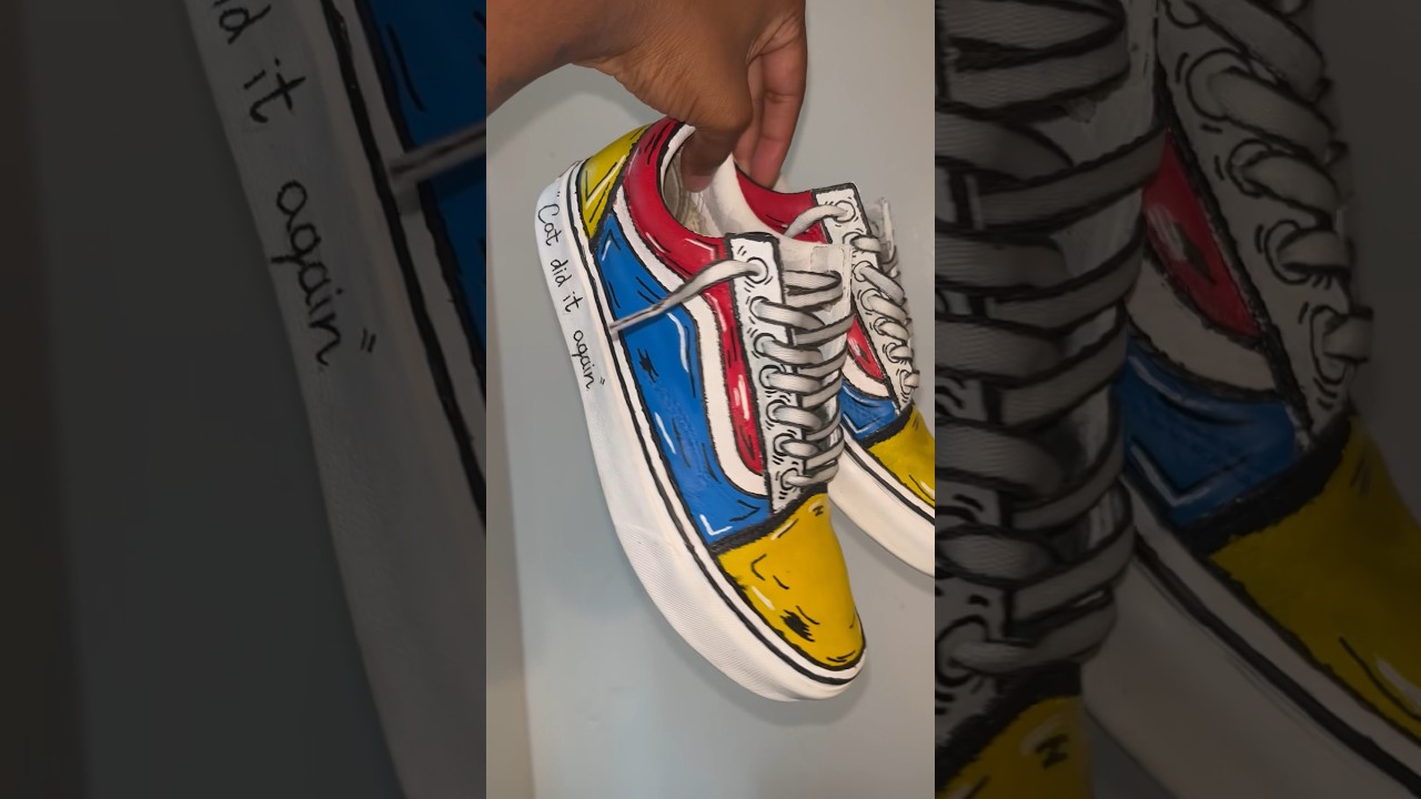 Custom &ldquo;cartoon&rdquo; vans🔥🔥 #art #customshoes #custom #painting #subscribe #painting #vans #oldskool