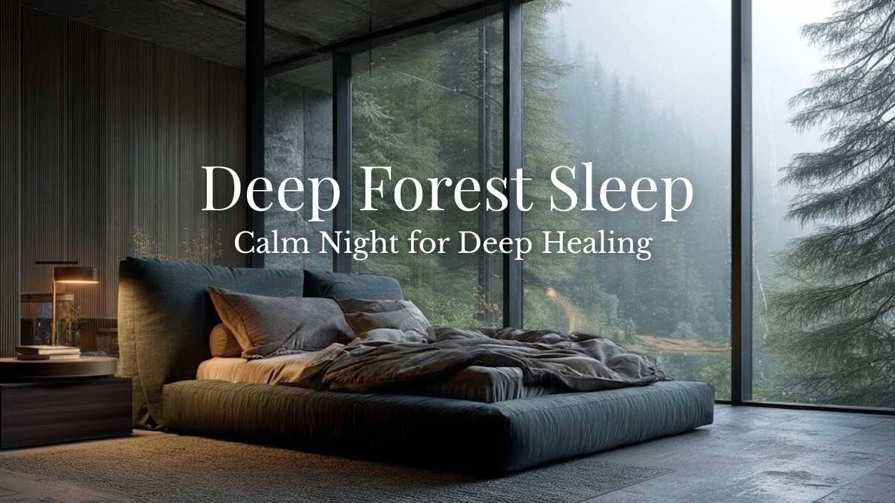 Deep Sleep Music in a Forest Bedroom 🌲🌫️ | Calm Night Ambience for Healing & Stress Relief
