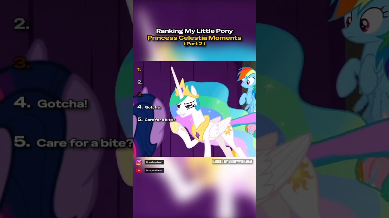 Ranking More Princess Celestia Moments! #ranking #mylittlepony #shorts