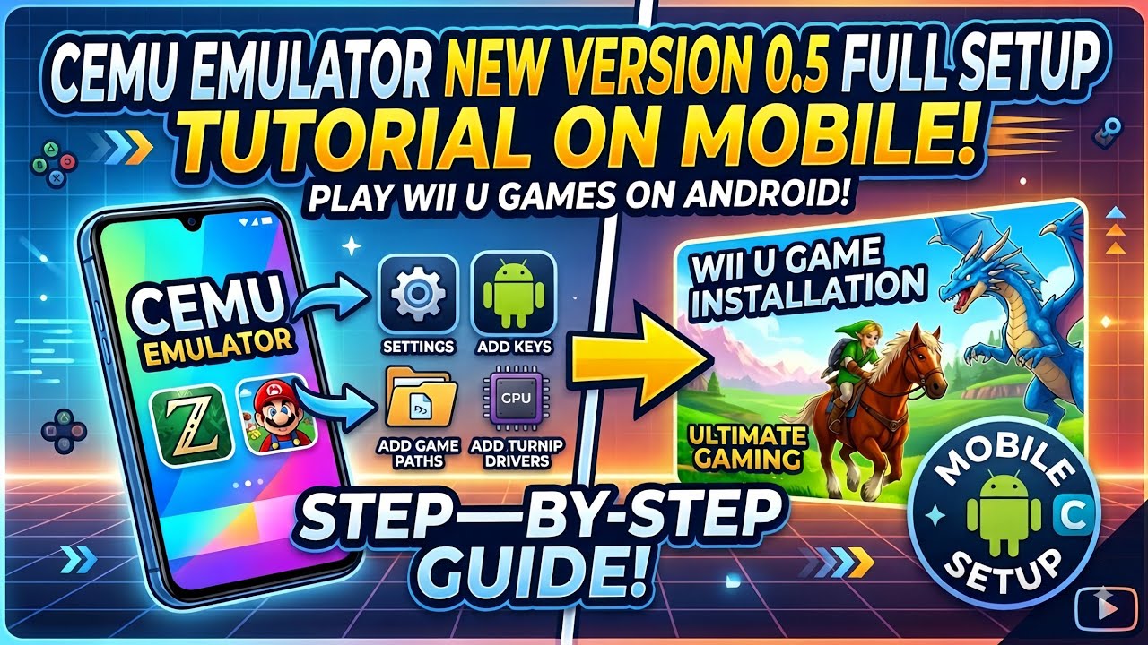 HOW TO SETUP CEMU EMULATOR NEW V.05 FOR MOBILE ! WII U GAMES TUTORIALS ! CEMU ANDROID SETUP GUIDE !