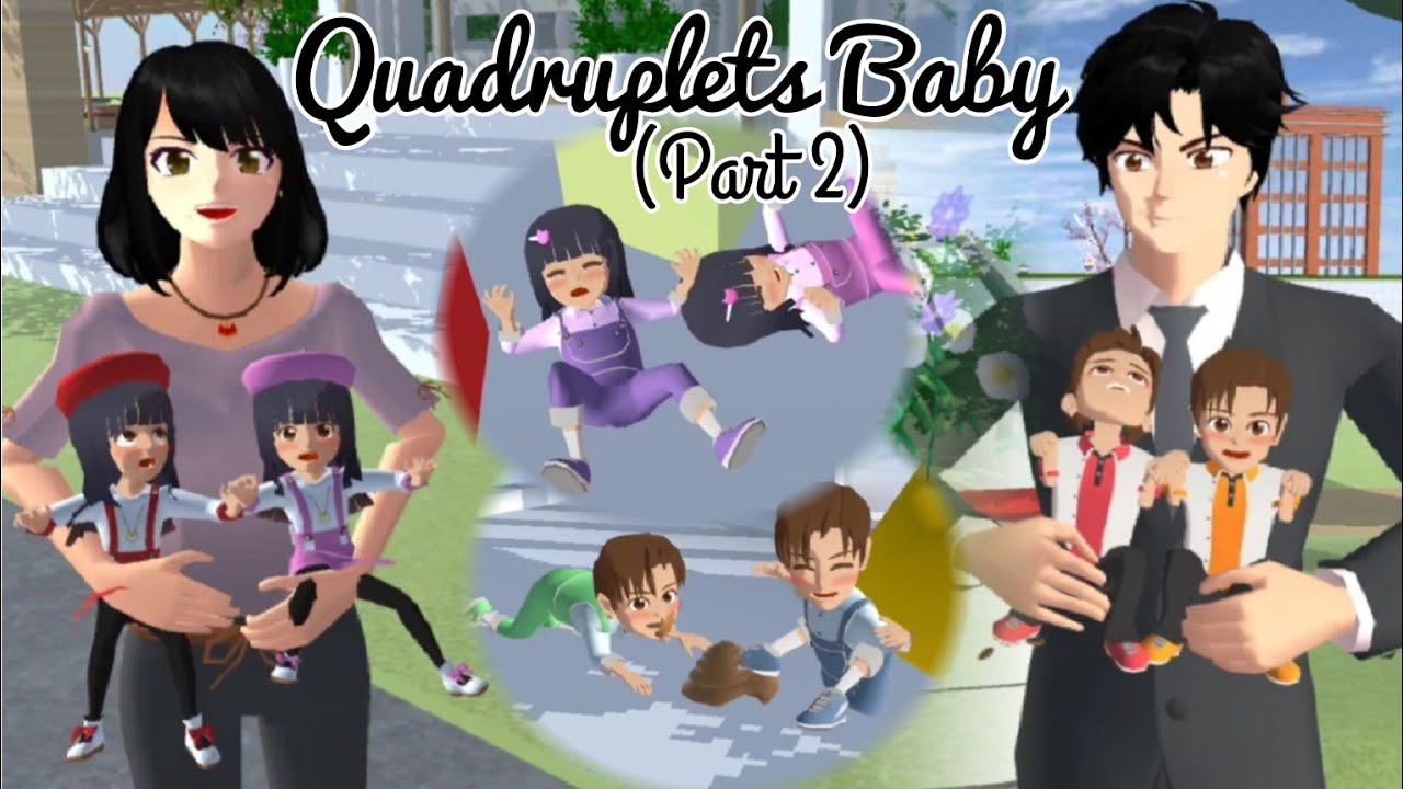 Малыши-четверняшки 👶👧👶👦 (Часть 2) | Грустная история | Sakura School Simulator