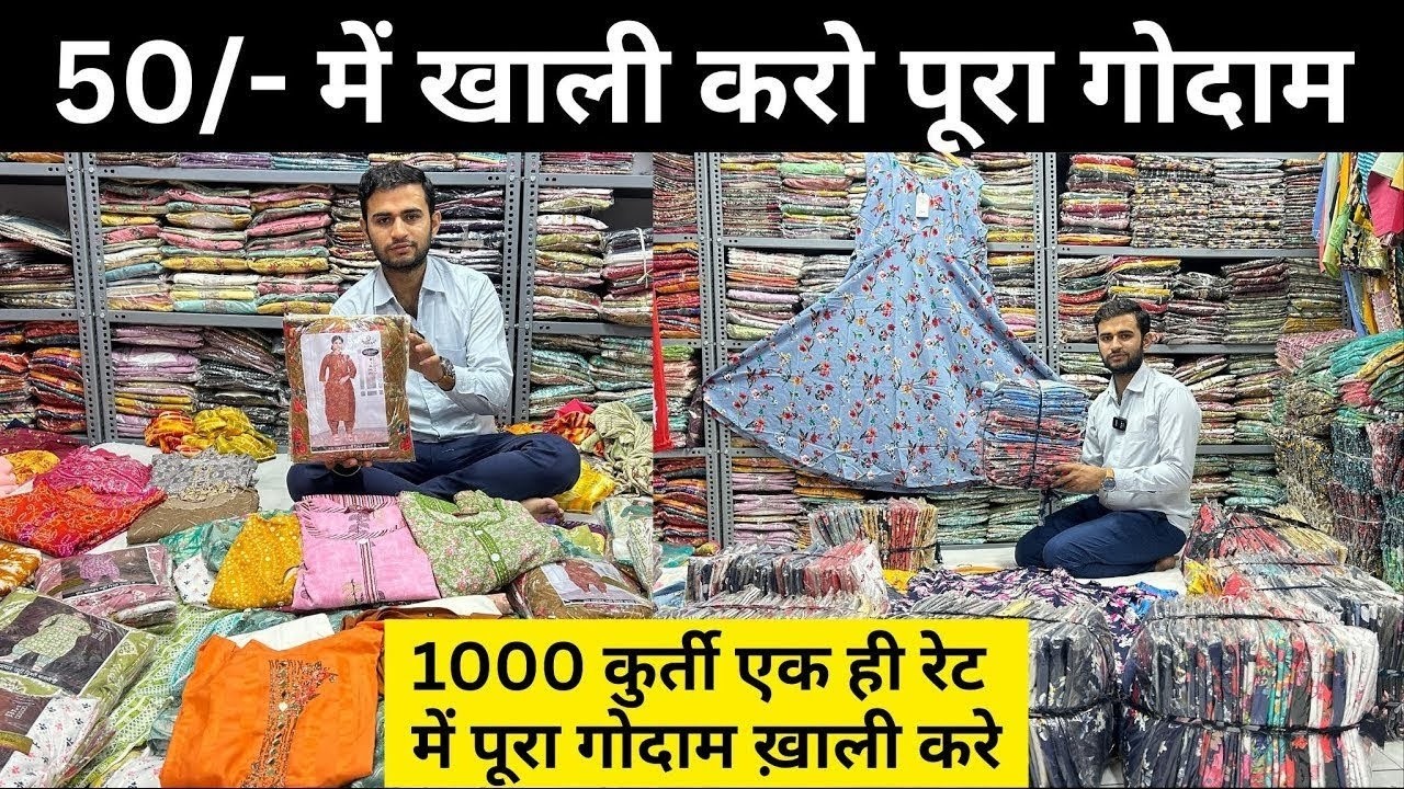 50/- मे खाली करो पूरा गोदाम   सूरत की असली कुर्ती manufacturing company देगी 50   से कुर्ती