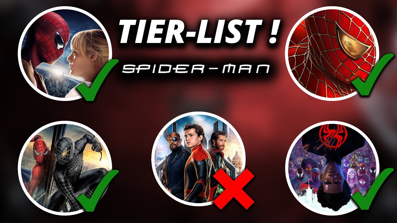 TIER-LIST de TOUS les FILMS SPIDER-MAN !