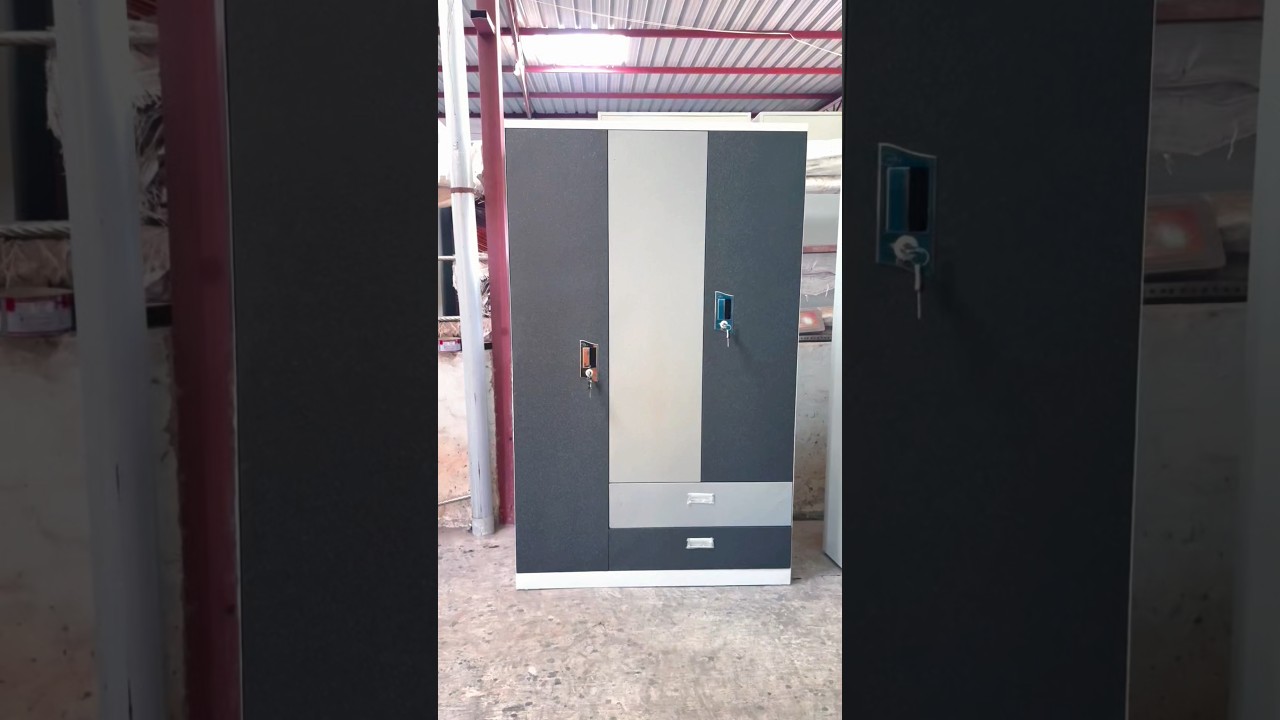 New powder coated 3 door almari design for home #almirah #furniture #trending #showcase #shorts