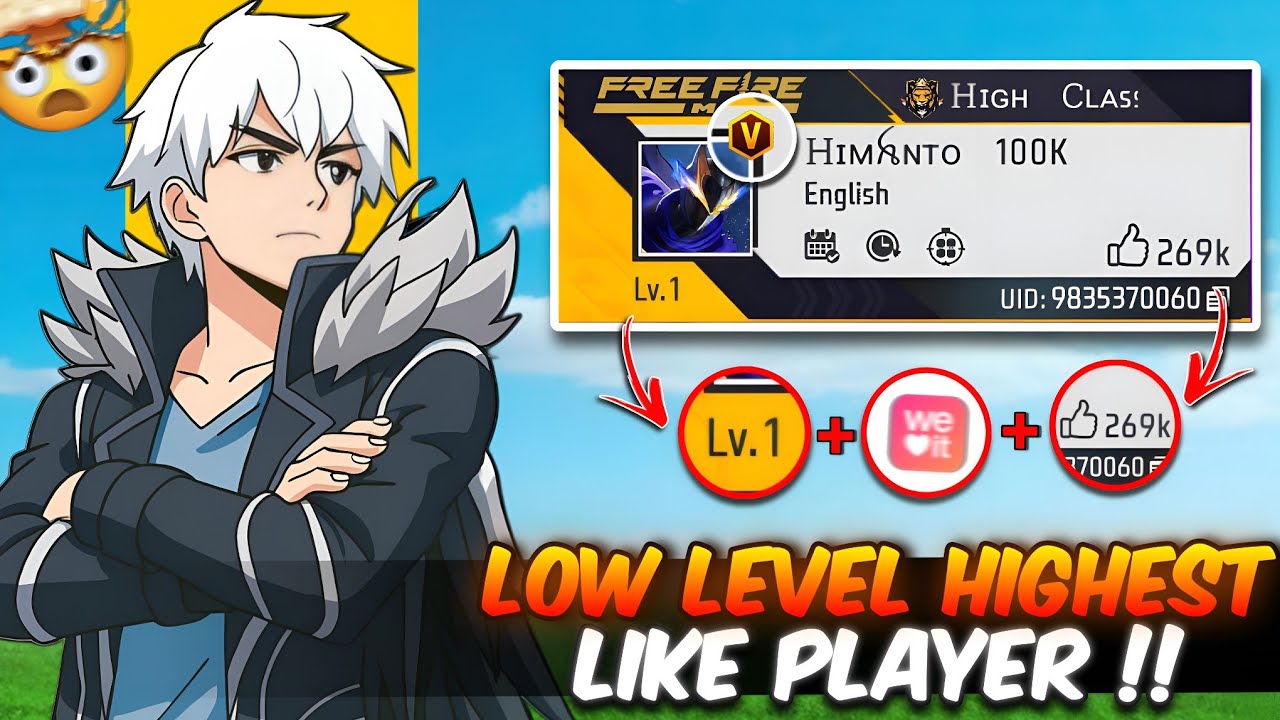 I am Create 1 Level id After Update🤯 Free Fire Like Glitch 🔥 Free Fire Rare Low Level Highest Like🤖