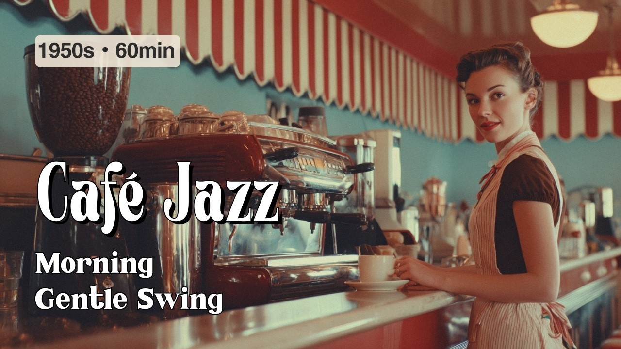 Morning Retro Café Jazz – Soft Swing Sunrise | 60min • for Study & Work (1950s)