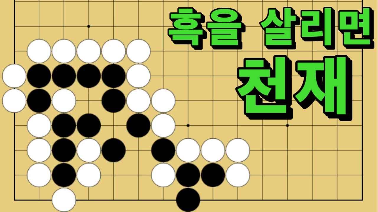 바둑 묘수 사활 - 현란한 테크니션의 묘수가 있습니다. 흑을 살려보세요.
