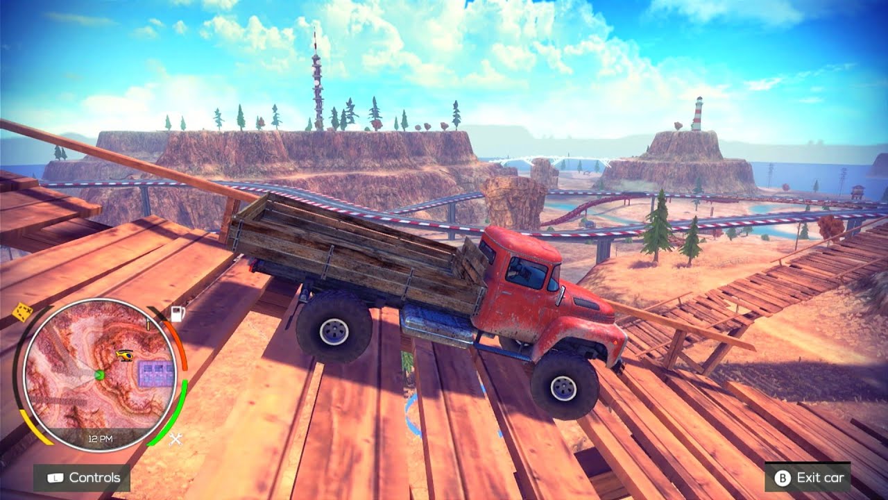 Russian Zed Truck Builds Concrete Bridge In Red Canyon | Off The Road Unleashed Nintendo Switch HD