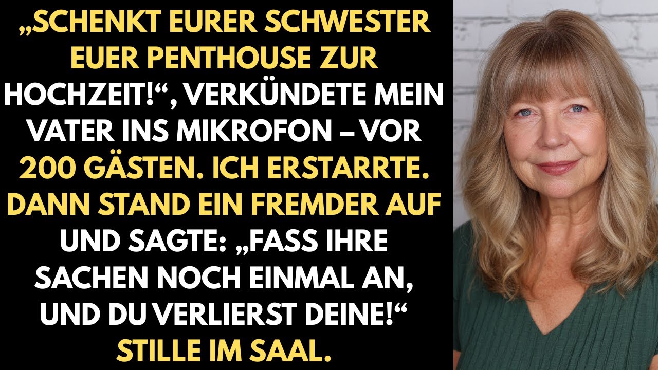 Auf der Hochzeit meiner Schwester verkündeten meine Eltern: „Schenk deiner Schwester dein Penthouse