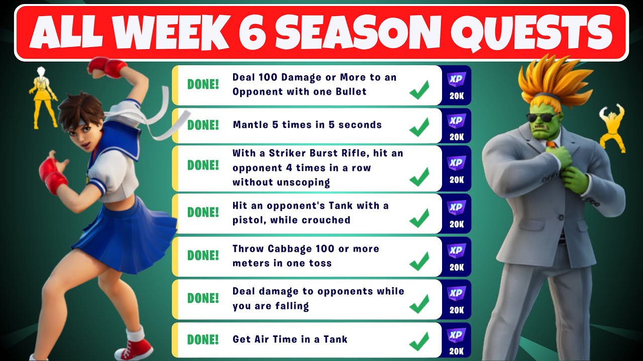 Complete Week 6 Season Quests Challenges Guide - Fortnite Chapter 3 Season 2