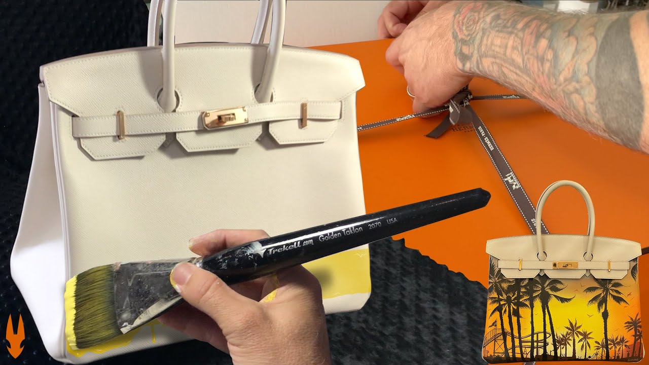 Painting a Sunset on a Hermes Birkin Bag