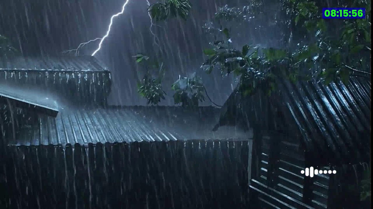 HEAVY RAIN and THUNDER on Tin Roof | Thunderstorm for Insomnia, Relaxing, Study
