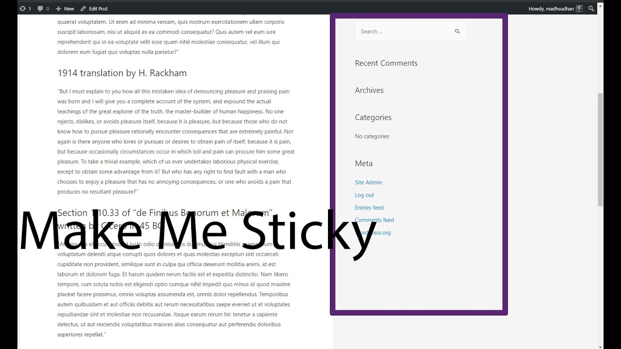 How to Make Sidebar Sticky in WordPress (Without a Plugin)