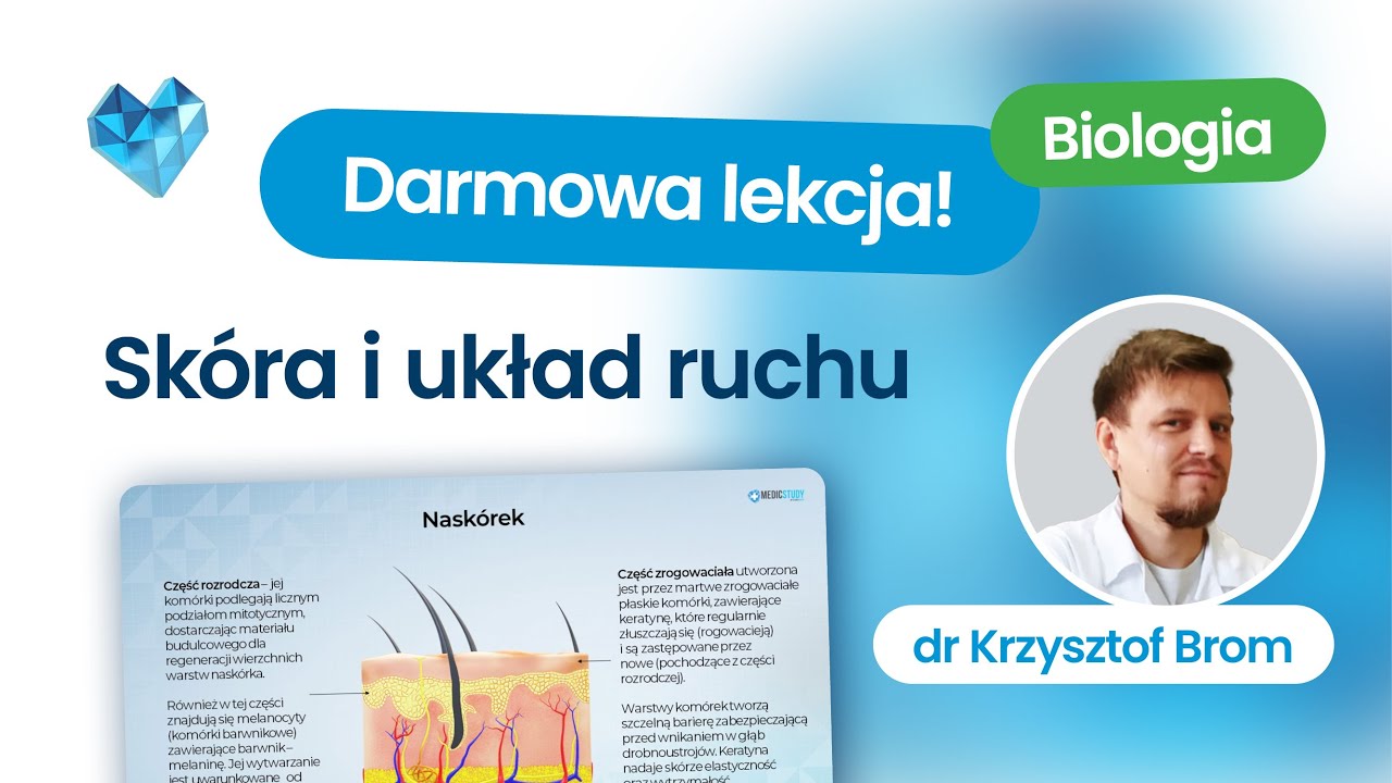 Skóra i układ ruchu – matura biologia 2026+ Kurs maturalny z biologii Biomedica Darmowa lekcja