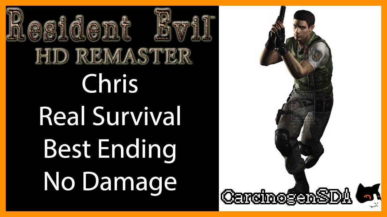 [No Commentary] Resident Evil HD Remaster (PC) No Damage Chris Real Survival Best Ending (1:46:43)