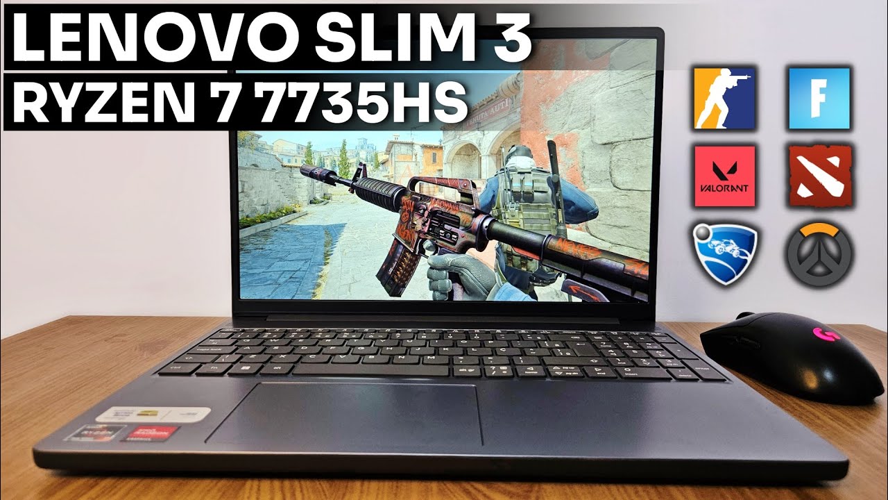 Testei o Lenovo Slim 3 com RYZEN 7 7735HS em JOGOS Competitivos Online