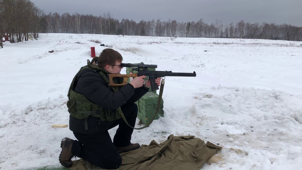 Стрельба из ВСС &laquo;Винторез&raquo; на полигоне. Shooting the VSS &ldquo;Vintorez&rdquo; (1)