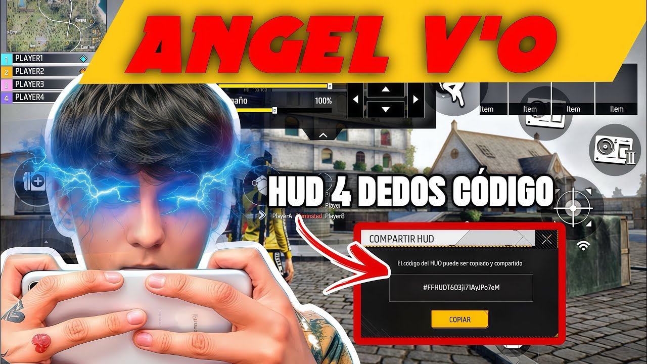 EL MEJOR (HUD 4 DEDOS ÁNGEL V’O CÓDIGO) NUEVA ACTUALIZACIÓN FREE FIRE 2025